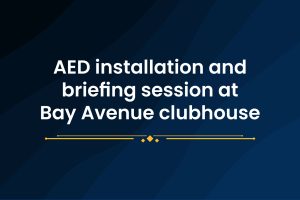 AED installation and briefing session at Bay Avenue clubhouse