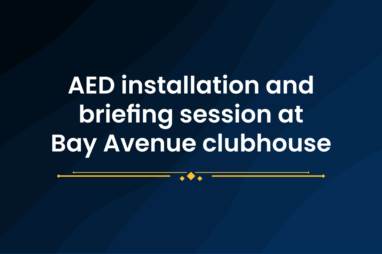 AED installation and briefing session at Bay Avenue clubhouse