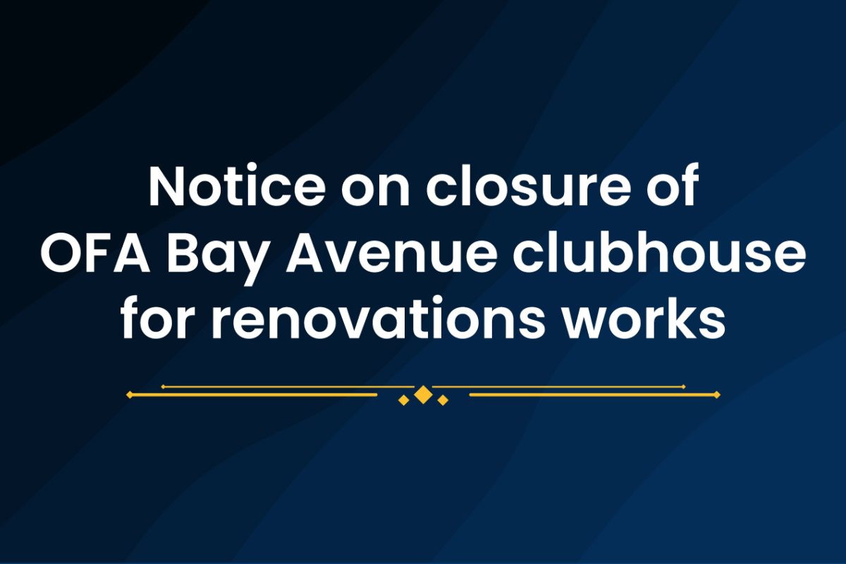 Notice on closure of OFA Bay Avenue clubhouse for renovations works